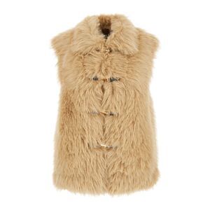 Urbancode Women Beige Sleeveless Shearling With Front Closure In Faux Fur Woman